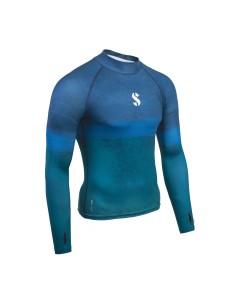 ScubaPro UPF 50 T-Flex Rash Guard, Long Sleeve, Men, Wave, S
