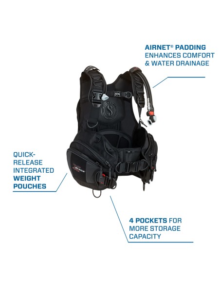 ScubaPro X-Black BCD, w/ BPI, Black