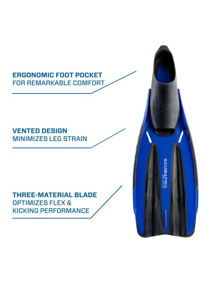 ScubaPro Jet Club Fin, Full Foot, Blue