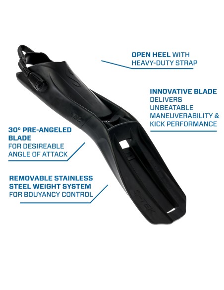 ScubaPro S-Tek Fin, Complete Set, Black