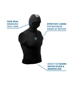 ScubaPro Everflex YULEX Dive Hooded Vest, 2mm 2