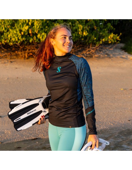 ScubaPro UPF 50 T-Flex Rash Guard, Long Sleeve, Women, Jelly, XS