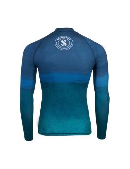 ScubaPro UPF 50 T-Flex Rash Guard, Long Sleeve, Men, Wave, S