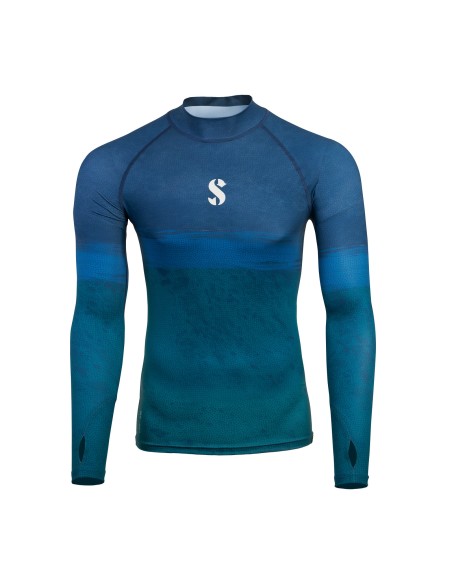 ScubaPro UPF 50 T-Flex Rash Guard, Long Sleeve, Men, Wave, S