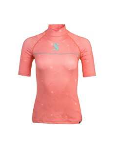 ScubaPro UPF 50 T-Flex Rash Guard, Short Sleeve, Women, Coral, XS 2