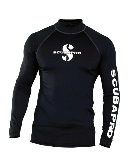 ScubaPro UPF-50 Long Sleeve Men Black Rash Guard | DiveDepo