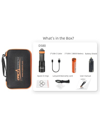 OrcaTorch D580 Backup Dive Light