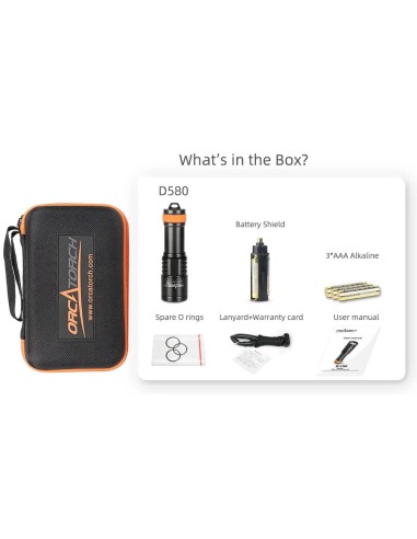 OrcaTorch D580 Backup Dive Light