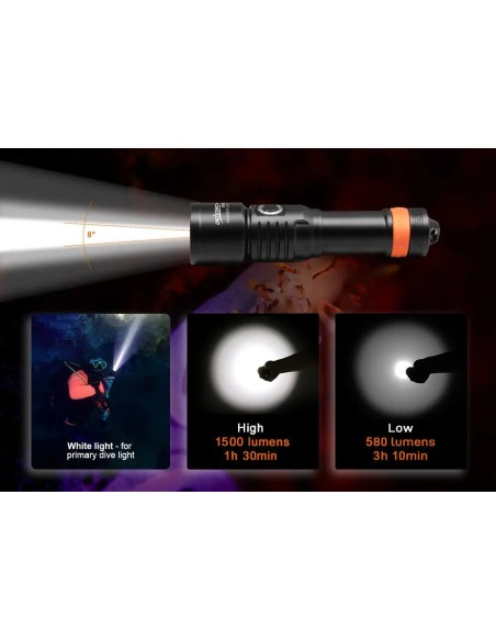 OrcaTorch D530 Dive Light 1300 lm