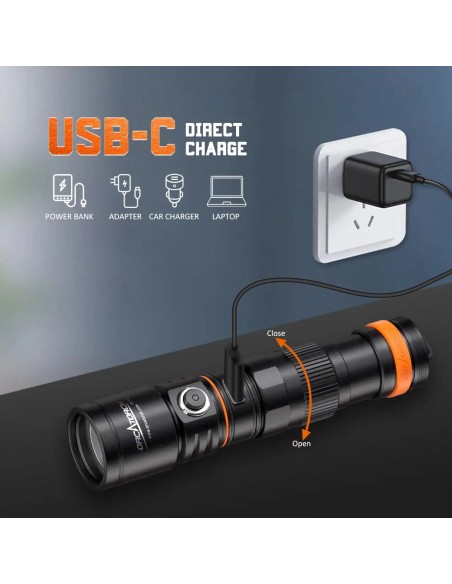 OrcaTorch DC710 Dive Light 3000 lm, USB-C Charging