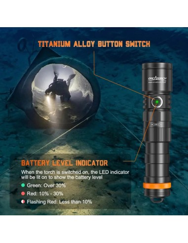 OrcaTorch DC710 Dive Light 3000 lm, USB-C Charging