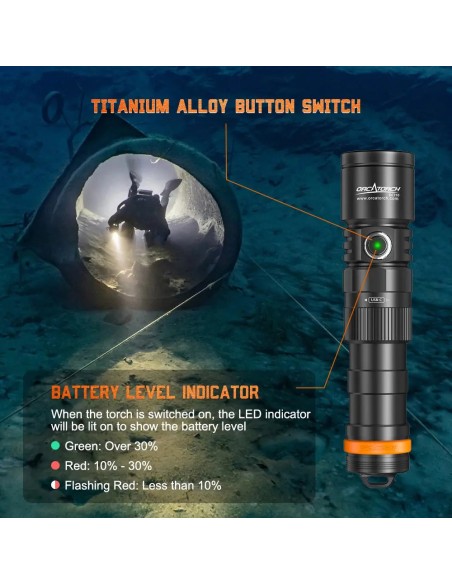 OrcaTorch DC710 Dive Light 3000 lm, USB-C Charging