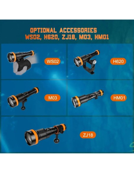 OrcaTorch ZD710 MK2 Zoomable Dive Light