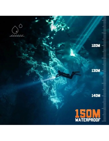 OrcaTorch D720 Long Beam Focus Dive Light