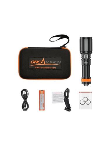 OrcaTorch D720 Long Beam Focus Dive Light