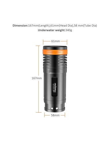 OrcaTorch D920 Primary Dive Light 5000 lm
