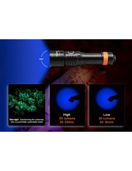 OrcaTorch D530V Video Dive Light