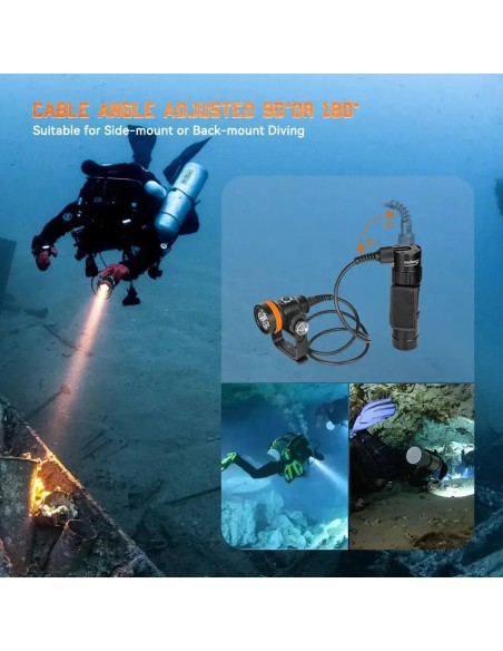 OrcaTorch D630 Canister Dive Light with Goodman Handle