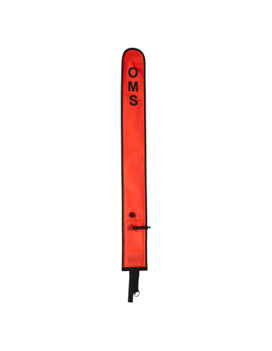 OMS Diver's Alert Marker 3.3' long (1 meter), closed, open bottom and No-Lock LP Connector, with OPV (~ 3 kg lift)