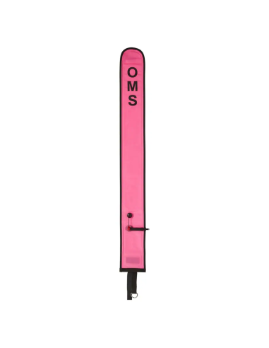 OMS Diver's Alert Marker, PINK 3.3' long (1 meter), closed, open bottom and No-Lock LP Connector, with OPV (~ 3 kg lift)