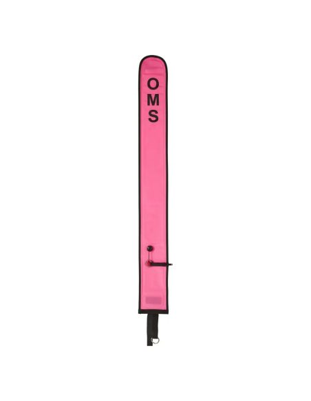 OMS Diver's Alert Marker, PINK 3.3' long (1 meter), closed, open bottom and No-Lock LP Connector, with OPV (~ 3 kg lift)