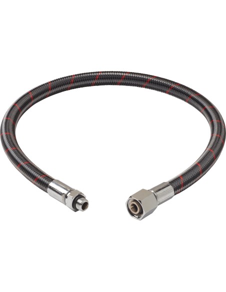 OMS by Miflex high flexible regulator hose – UNF 3/8", Carbon with Red Stripes