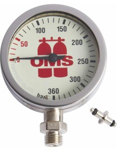 OMS SPG 63 mm, mineral glass, nickel finishing, "OMS" 0-360 bar