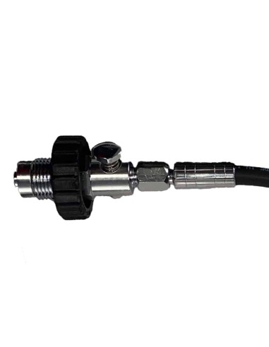 BtS Decanting Hose DIN, 300 Bar / 4300 PSI with metric gauge