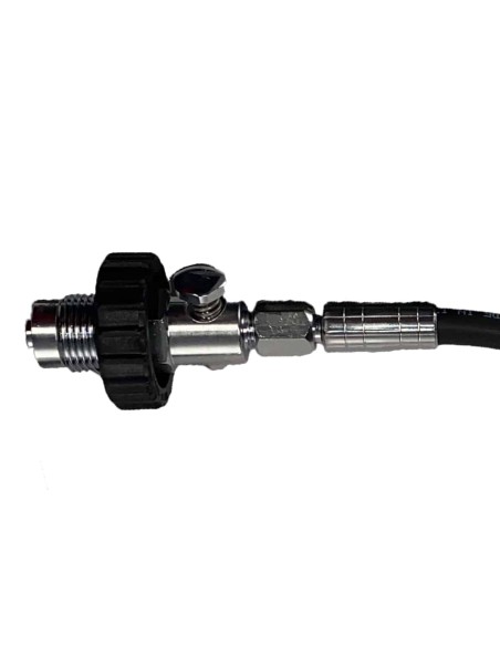 BtS Decanting Hose DIN, 300 Bar / 4300 PSI with metric gauge