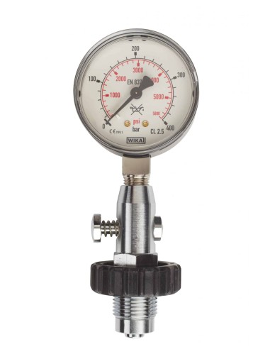 Scubatec Cylinder pressure testing gauge, DIN, up to 300 Bar / 4300 PSI metric gauge