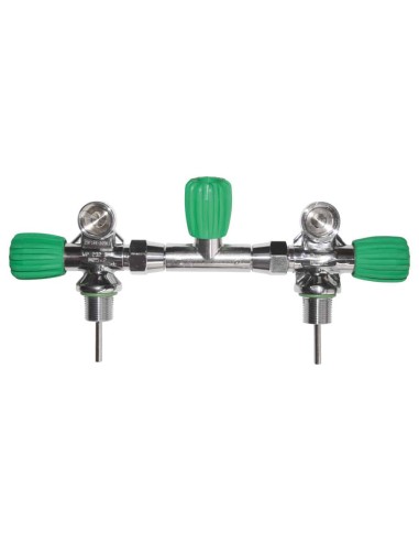 Sano-Sub Complete Isolation Manifold for 7, 8, 8.5, 10 and 12 litre Cylinders EU Nitrox up to 230 bar, incl. rubber knobs