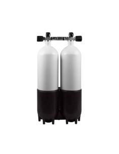 BtS Twinset 2 × 5 L aluminium cylinder, 230 bar, Ø 140 mm, Twin Boot, Manifold
