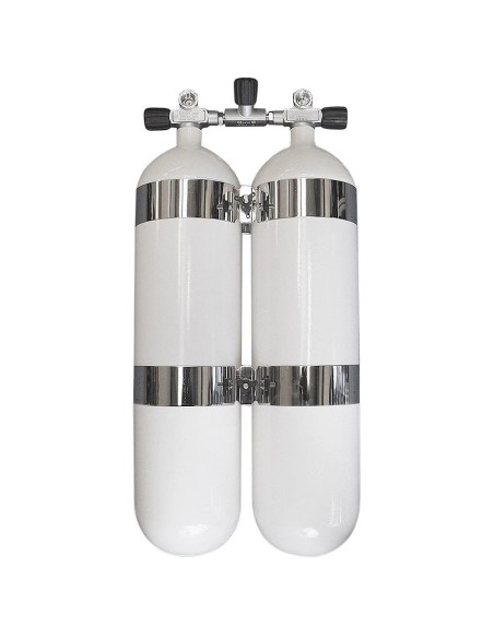 BtS Twinset 2 × 12 L Steel cylinder, 230 bar, Ø 171 mm