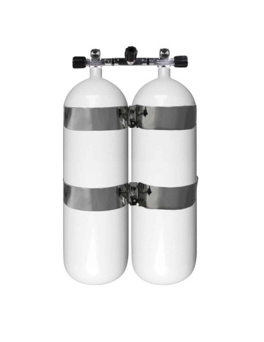 BtS Twinset 2 × 18 L Steel cylinder, 230 bar, Ø 204 mm
