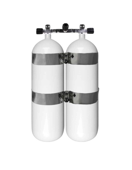BtS Twinset 2 × 18 L Steel cylinder, 230 bar, Ø 204 mm