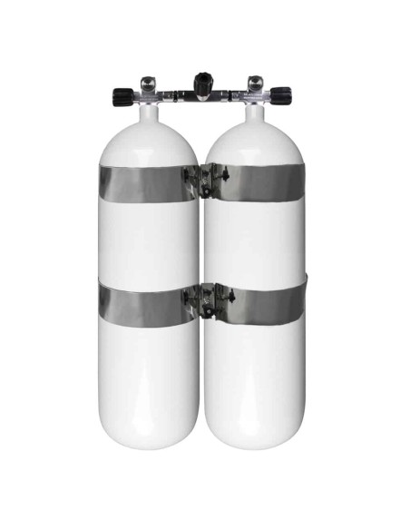 BtS Twinset 2 × 20 L Steel cylinder, 230 bar, Ø 204 mm