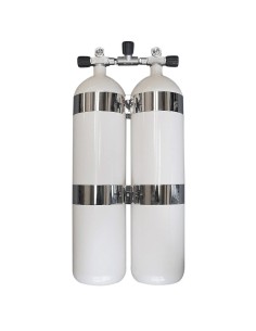BtS Twinset 2 × 12 L Concave Steel cylinder, 230 bar, Ø 171 mm