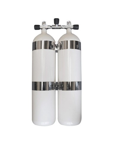 BtS Twinset 2 × 12 L Concave Steel cylinder, 230 bar, Ø 171 mm