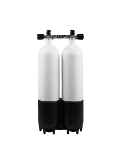 BtS Twinset 2 × 7 L Steel cylinder, 300 bar, Ø 140 mm, Twin Boot, Manifold