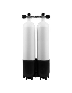 BtS Twinset 2 × 8 L Steel cylinder, 300 bar, Ø 140 mm, Twin Boot, Manifold