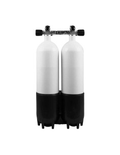 BtS Twinset 2 × 10 L Steel cylinder, 300 bar, Ø 140 mm, Twin Boot, Manifold (production date 2023)